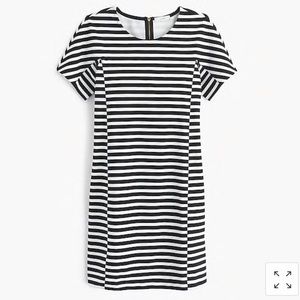 J. Crew Black and White Striped T Shirt Dress
